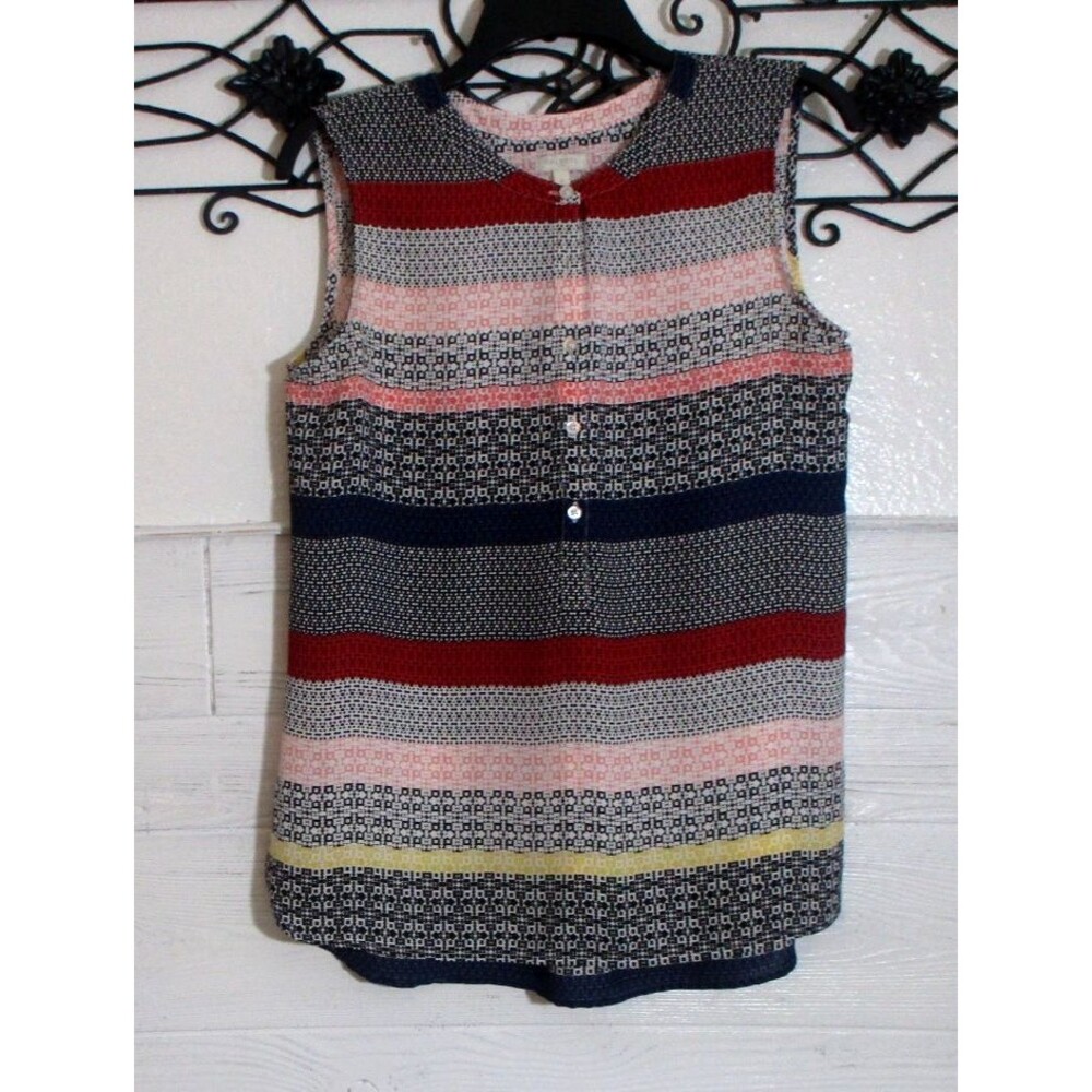 Talbots Women's Top Size S Sleeveless Multicolored Round Neck